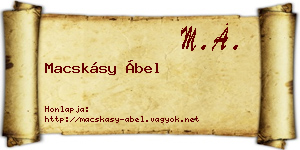 Macskásy Ábel névjegykártya
