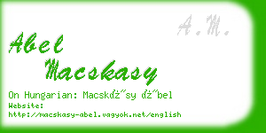 abel macskasy business card